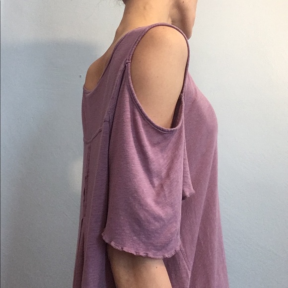 💕Free People Cold Shoulder Top in Purple Size XS - Picture 3 of 8